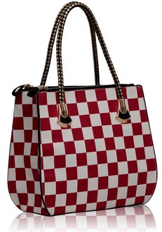 LS00135 - Red and White Checkered Print Grab Bag