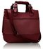 LS00268 - Burgundy Ladies Fashion Tote Handbag