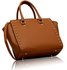 LS00150S - Tan Shoulder Handbag With Studs Details