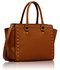 LS00150S - Tan Shoulder Handbag With Studs Details