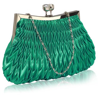LSE00193 - Emerald Crystal Evening Clutch Bag
