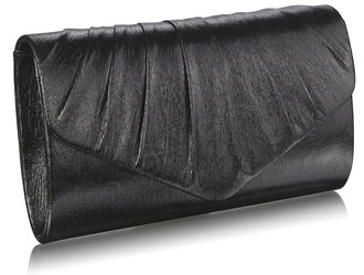 LSE0068 - Black Metallic Clutch Bag
