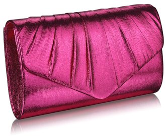 LSE0068 - Fuchsia Metallic Clutch Bag