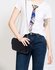 LSE0070 (NEW) - Black Diamante Design Evening Flap Over Party Clutch Bag