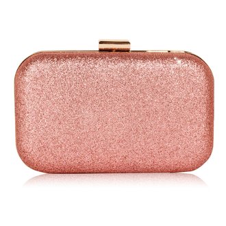 LSE00256 - Champagne Glitter Clutch Bag
