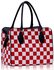 LS00145 - Red Checkered Print Shoulder Bag