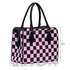 LS00145 - Purple Checkered Print Shoulder Bag