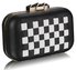 LSE0059 - Black/White Hardcase Clutch Bag