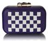 LSE0059 - Navy/White Hardcase Clutch Bag