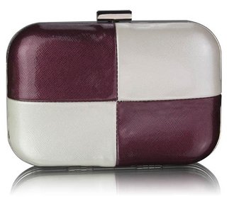 LSE0061 - Purple/White Hardcase Clutch Bag