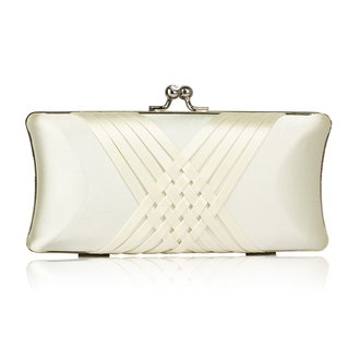 LSE0062 - Ivory Satin Evening Clutch Bag