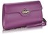 LSE00255 - Purple Twist Lock Flapover Clutch Purse