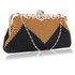 LSE0047 - Black/Gold Beaded Crystal Clutch Bag