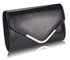 LSE00266 -  Black Large Flap Clutch purse