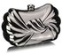 LSE00274 - Silver Hard Case Clutch Bag