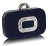 LSE00275 - Navy Sparkly Crystal Satin Evening Bag