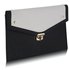 LSE00276 -  Wholesale & B2B Black/ White Large Flap Clutch purse Supplier & Manufacturer