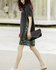 LSE00264 -  Black / Silver  Large Diamante Flap Clutch purse