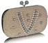 LSE00272 - Wholesale & B2B Champagne Vintage Pearl & Crystal Evening Cluth Bag Supplier & Manufacturer