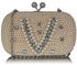 LSE00272 - Wholesale & B2B Champagne Vintage Pearl & Crystal Evening Cluth Bag Supplier & Manufacturer