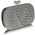 LSE00272 - Wholesale & B2B Silver Vintage Pearl & Crystal Evening Cluth Bag Supplier & Manufacturer