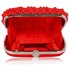 LSE00209 - Wholesale & B2B Red Beaded Pearl Rhinestone Clutch Bag Supplier & Manufacturer