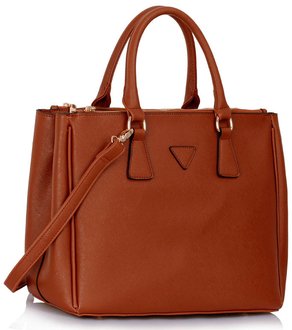 LS00260  - Wholesale & B2B Brown Grab Tote Handbag Supplier & Manufacturer
