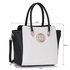 LS00149 - Wholesale & B2B Black / White Polished Metal Shoulder Handbag Supplier & Manufacturer