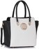 LS00149 - Wholesale & B2B Black / White Polished Metal Shoulder Handbag Supplier & Manufacturer