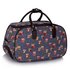 AGT00308 - Wholesale & B2B Navy Owl Print Travel Holdall Trolley Luggage With Wheels - CABIN APPROVED Supplier & Manufacturer