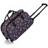 AGT00308 - Wholesale & B2B Navy Owl Print Travel Holdall Trolley Luggage With Wheels - CABIN APPROVED Supplier & Manufacturer