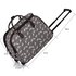 LS00309A - Grey Horse Print Travel Holdall Trolley Luggage With Wheels - CABIN APPROVED