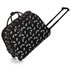 LS00309A - Black Horse Print Travel Holdall Trolley Luggage With Wheels - CABIN APPROVED