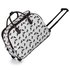 LS00309A - White Horse Print Travel Holdall Trolley Luggage With Wheels - CABIN APPROVED