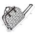 LS00309A - White Horse Print Travel Holdall Trolley Luggage With Wheels - CABIN APPROVED