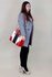 LS00336 - Black /White / Red Colour Block Tote Handbag