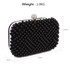LSE00283 - Wholesale & B2B Black Beaded Pearl Rhinestone Clutch Bag Supplier & Manufacturer