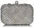 LSE00283 - Wholesale & B2B Silver Beaded Pearl Rhinestone Clutch Bag Supplier & Manufacturer
