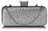 LSE00286 - Ivory Sparkly Crystal Satin Evening Bag