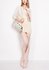 LSE00287 - Ivory Flower Design Satin Evening Bag