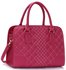 LS00316 - Fuchsia Vintage Handbag With White Cross Stitching