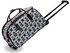 LS00308B - Blue Bear Print Travel Holdall Trolley Luggage With Wheels - CABIN APPROVED
