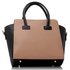 LS00149 - Black / Nude Polished Metal Shoulder Handbag