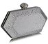 LSE00285 - Ivory Rhinestone Studded Hard Box Bridal clutch bag