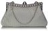 LSE00139- Ivory Sparkly Crystal Satin Clutch purse