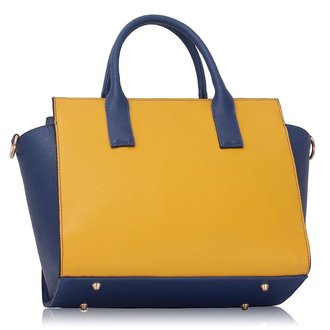 Blue / Yellow Tote Bag With Long Strap