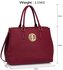 LS00349  - Burgundy Tote Handbag