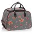 AGT00309C - Wholesale & B2B Grey Butterfly Print Travel Holdall Trolley Luggage With Wheels - CABIN APPROVED Supplier & Manufacturer