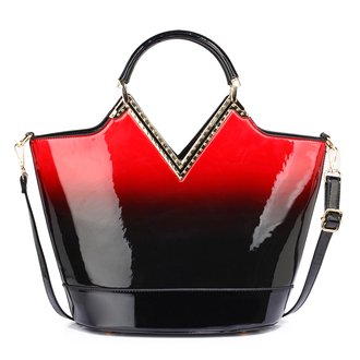 AG00379 - Wholesale & B2B Red Two Tone Patent Bag Supplier & Manufacturer
