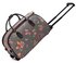 AGT00308C - Grey Butterfly Print Travel Holdall Trolley Luggage With Wheels - CABIN APPROVED
